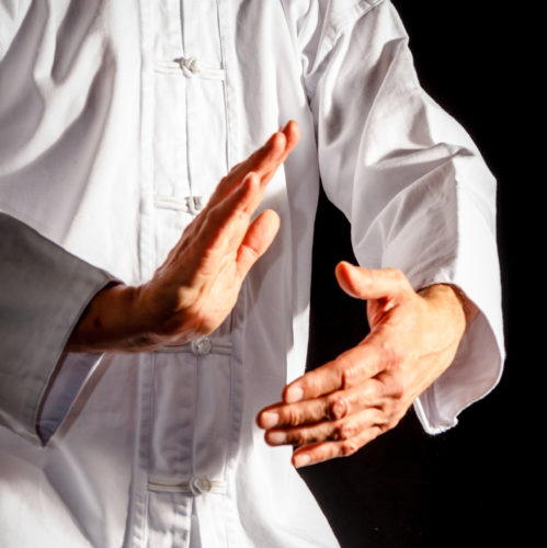 qigonghealinghands sized 499x500 Person pressing hands towards each other as a Qi Gong exercise.