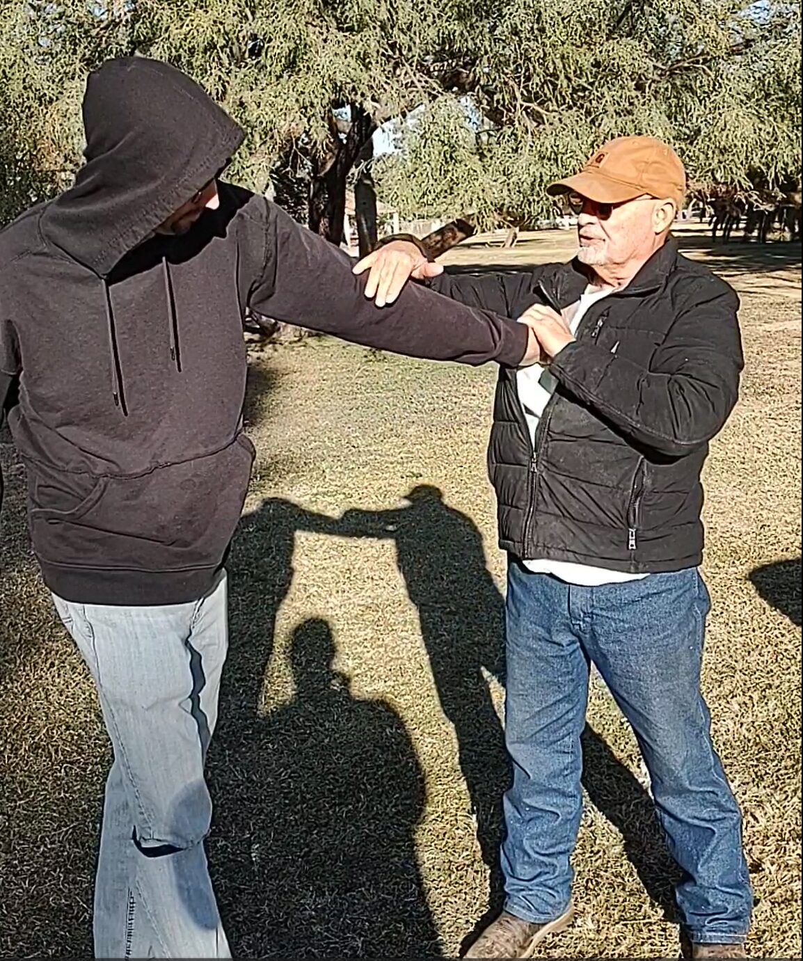 screenshot robertteachingmejointlock Prof. Robert Hudson demonstrating a martial arts technique picture.