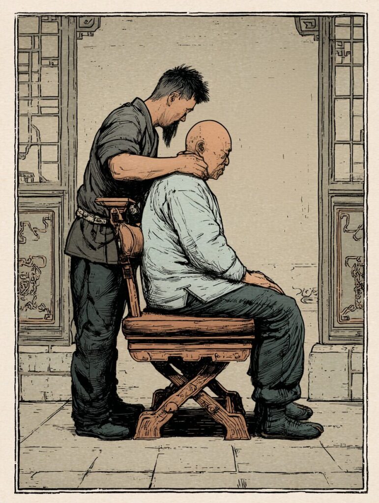 jackrabbit chinese man doing massage therapy on someone sitti fef1f179 23b2 4e52 85d7 1028e70d209f 2 chinese man doing bodywork therapy on someone sitting in a chair.